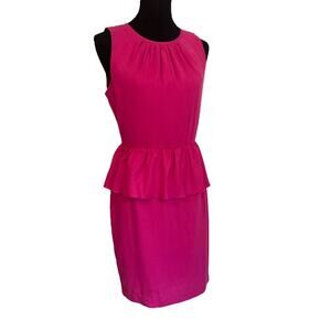 Trina Turk Kiran Peplum Dress Sheath Sleeveless Size 6 Cocktail Career Work